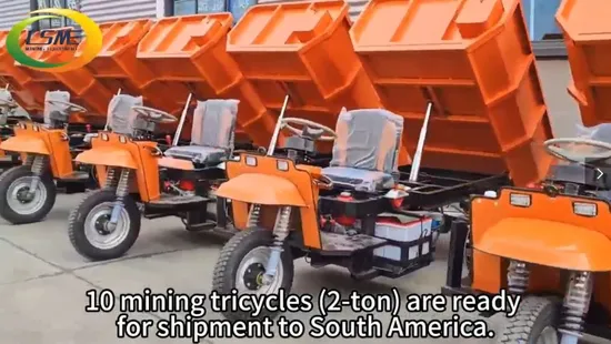 Triciclo elétrico de três rodas para mineração subterrânea / Mineração Dumper /2 toneladas Triciclo Diesel Motocicleta/Construção Mini Dumper/Triciclo Agrícola